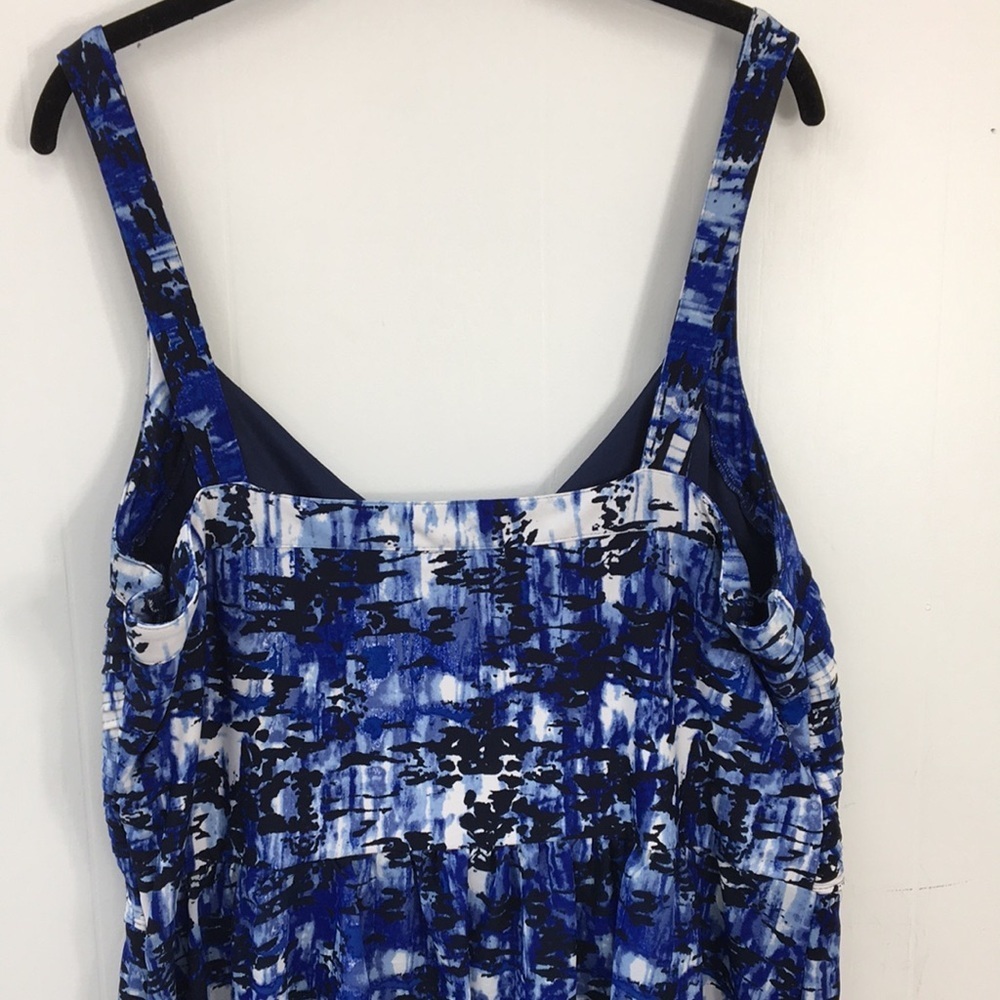 Bethany Strappy Sleeveless Midi Dress Blue and Black Abstract Pattern Size XXL - Picture 6 of 8